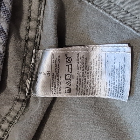 Gap Army Green Garment-Dyed Utility Cargo Jacket Size Small - Picture 13 of 14